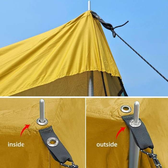 Rear Mosquito Repellent Sun Protection Tent RV Canopy Awning(Yellow)