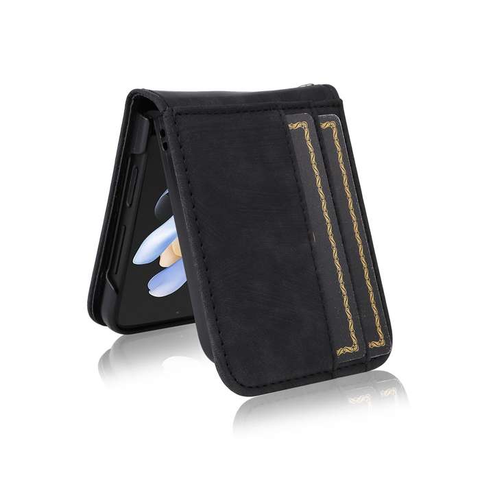 For Samsung Galaxy Z Flip4 BETOPNICE Dual-side Buckle Leather Phone Case(Black)