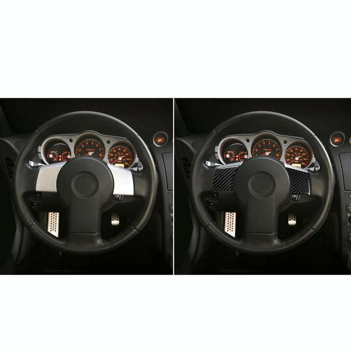 Car Carbon Fiber Steering Wheel Decorative Sticker for Nissan 350z 2006-2009
