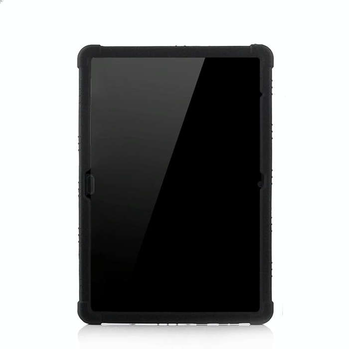 For Huawei MediaPad T5 Tablet PC Silicone Protective Case with Invisible Bracket(Black)