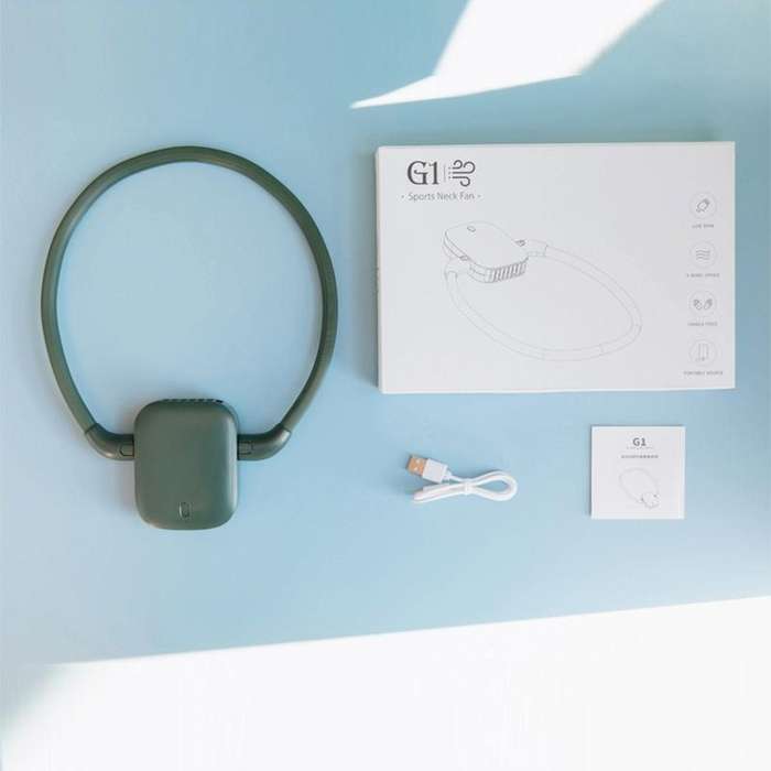 G1 USB Portable Sports Hanging Neck Fan(White)