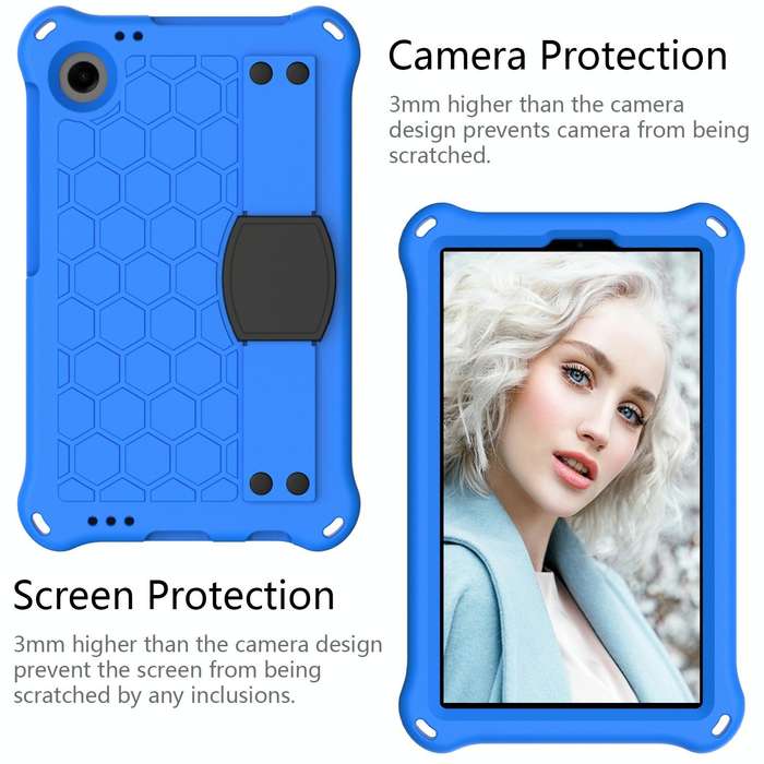 For Blackview Tab 60 8.7 2023 Honeycomb EVA Hybrid PC Tablet Case with Strap(Blue+Black)