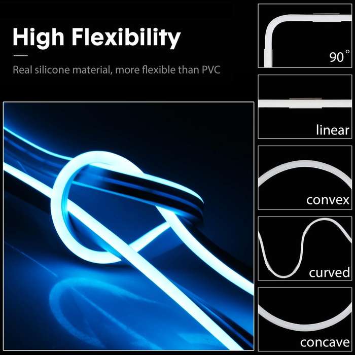 CJ-1206 12V 6A 5m IP65 Waterproof Silicone Neon LED Strip Light(Sky Blue)