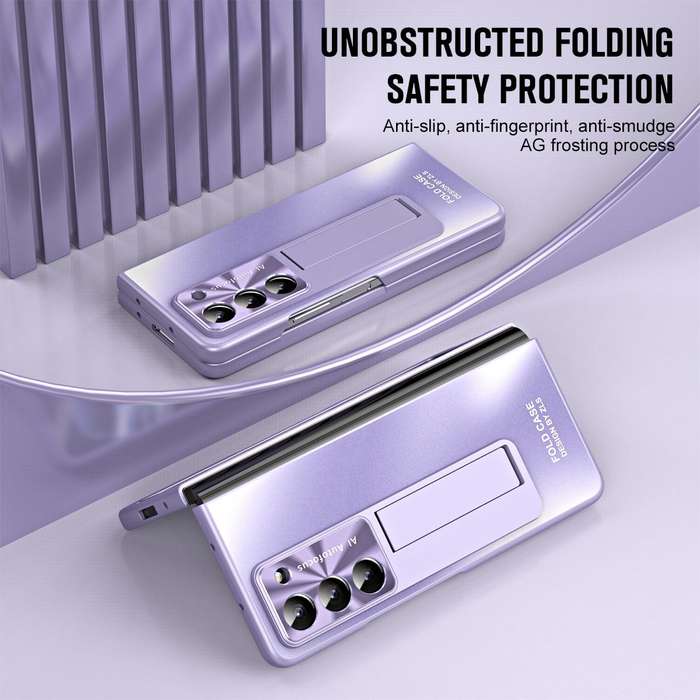 For Samsung Galaxy Z Fold5 5G Integrated AG Matte Folding Phone Case with Pen Slot(Purple)