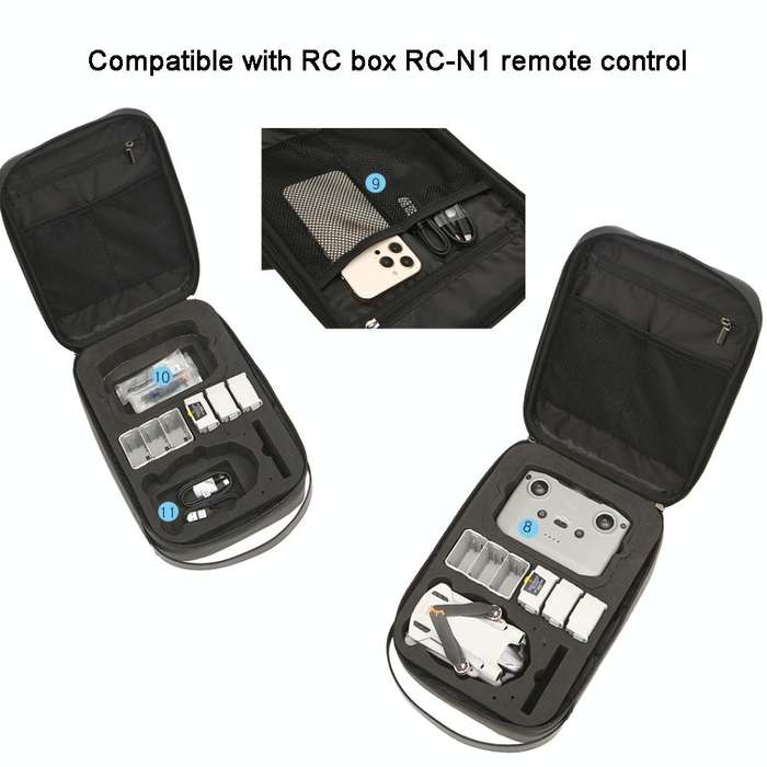 For DJI Mini 3 / Mini 3 Pro Hard Shell Storage Bag Box Chest Bag Shoulder Bag Messenger Bag(Silver)
