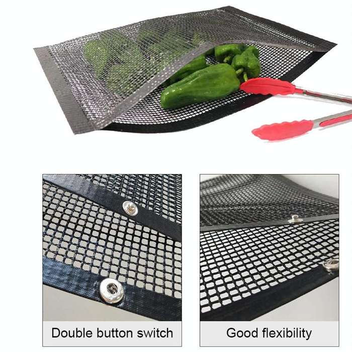 Vc005 BBQ Non-Stick Mesh Grilling Bag, Size: Black (24 x 14cm)
