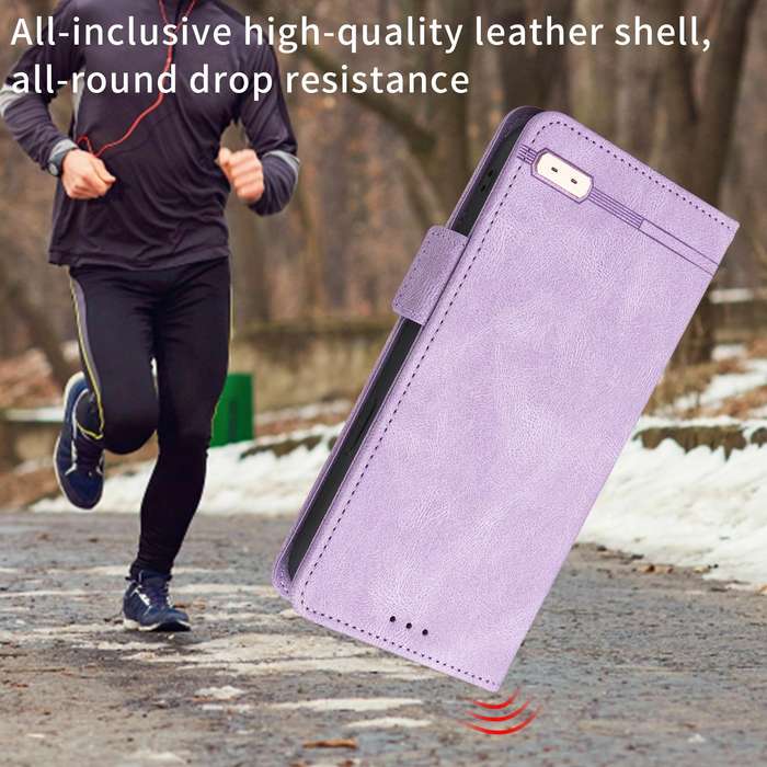 For Samsung Galaxy Z Fold4 Magnetic Clasp Flip Leather Phone Case(Purple)
