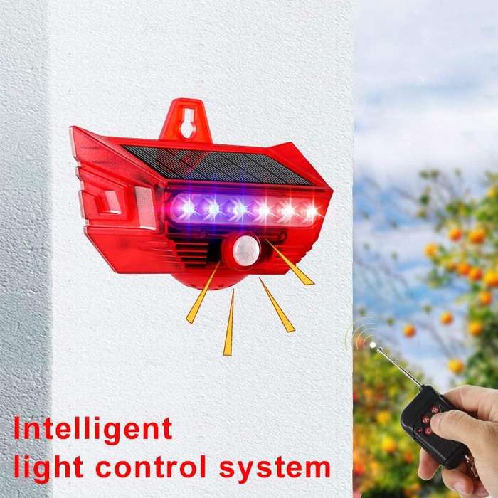 RC-710 Solar Burglar Alarm Light Remote Control Human Body Induction Drive(Red)