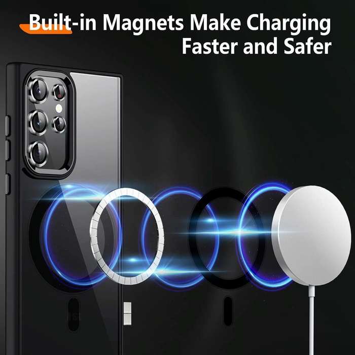 For Samsung Galaxy S23 Ultra 5G Acrylic PC MagSafe Magnetic Phone Case(Black)