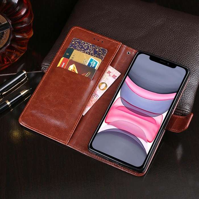 For iPhone 11 idewei Crazy Horse Texture Horizontal Flip Leather Case with Holder & Card Slots & ...