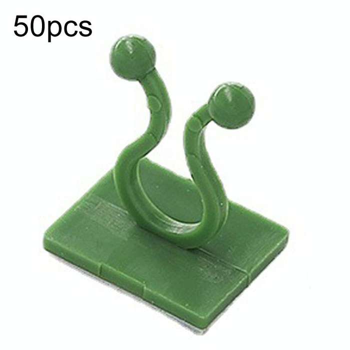 Medium 50pcs Plant Climbing Wall Buckle Vine Traceless Plant Fixer Self-Adhesive Hooks(Green)