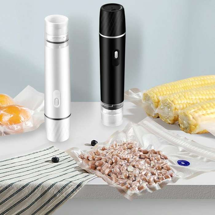 Handheld Vacuum Machine Rechargeable Food Preservation Compression Storage Machine(White)
