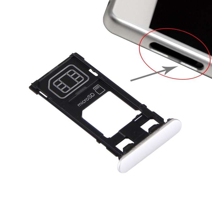 SIM Card Tray + Micro SD Card Tray + Card Slot Port Dust Plug for Sony Xperia X (Single SIM Versi...