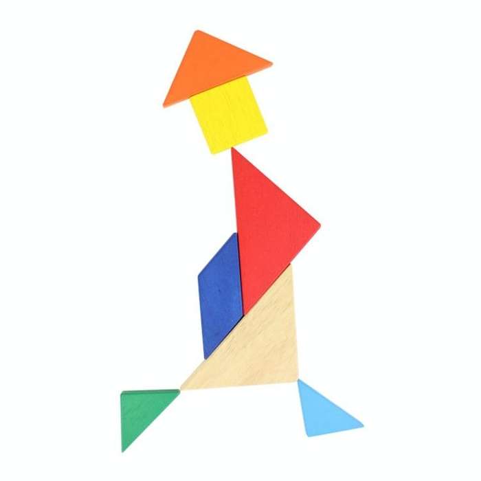 Baby Toy Fine Wooden Jigsaw Puzzle Large Size Tangram, Size: 16*16cm