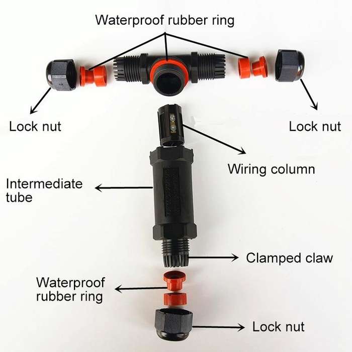 XY25 IP68 Waterproof 5 Pin T-type Cable Connector