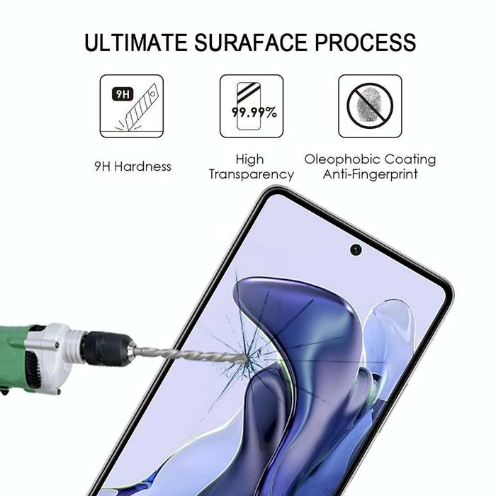For Xiaomi Mi 11T / 11T Pro Full Glue Full Screen Tempered Glass Film