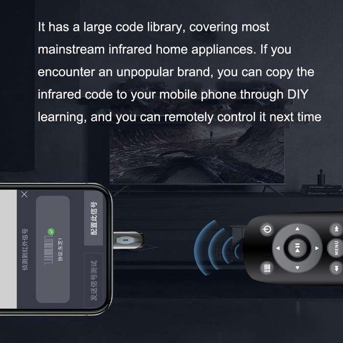 R10 Phone Smart Infrared Transmitter Learning Type Long Distance Remote Control, Interface: Micro...