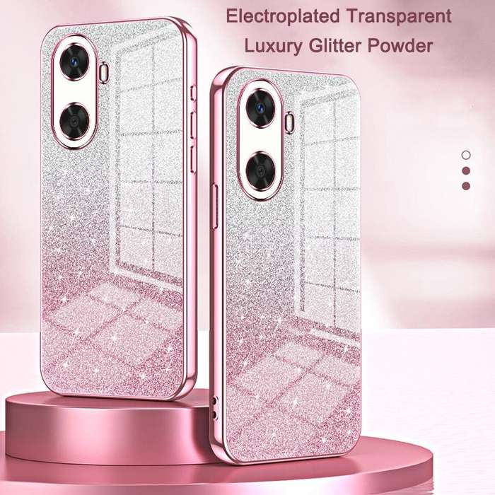 For Huawei nova 11 Gradient Glitter Powder Electroplated Phone Case(Pink)