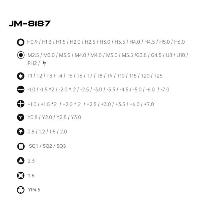 JAKEMY JM-8187 83 in 1 Magnetic Screwdriver Set