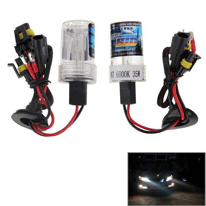 DC12V 35W H7 HID Xenon Light Single Beam Super Vision Waterproof Head Lamp, Color Temperature: 60...