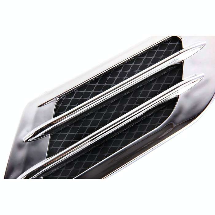 2 PCS Euro Style Plastic Decorative Air Flow Intake Turbo Bonnet Hood Side Vent Grille Cover With...