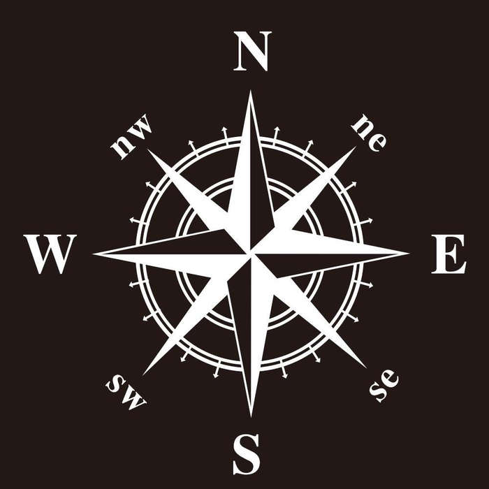 D-336 Car Compass Graphic Sticker Hood Car Body Universal Sticker(White)