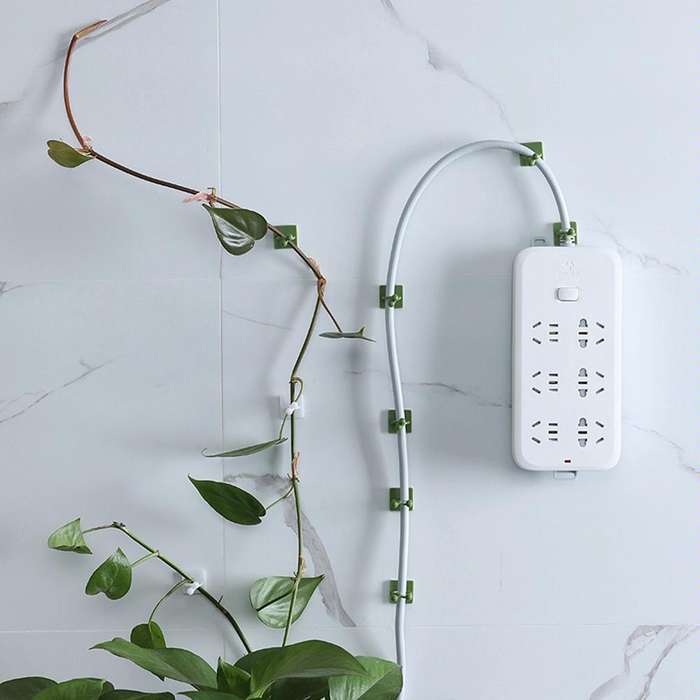 Medium 50pcs Plant Climbing Wall Buckle Vine Traceless Plant Fixer Self-Adhesive Hooks(Green)