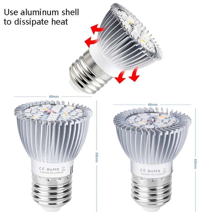 2 PCS LED Plant Growth Lamp Full Spectrum Plant Fill Light Cup, Power: E27 18 Beads
