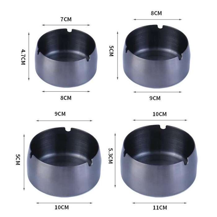 Thickened Stainless Steel Ashtray Windproof And Drop-Proof Ashtray, Specification: Extra Large(Co...