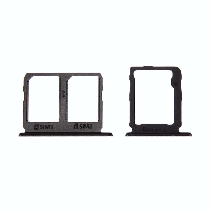 For Galaxy C9 Pro / C9000 SIM Card Tray + Micro SD Card Tray (Black)