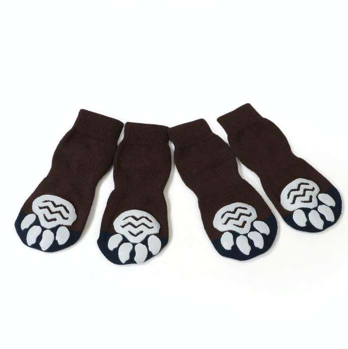 Pet Socks Cotton Anti-Scratch Breathable Foot Cover, Size: 3XL(Brown)