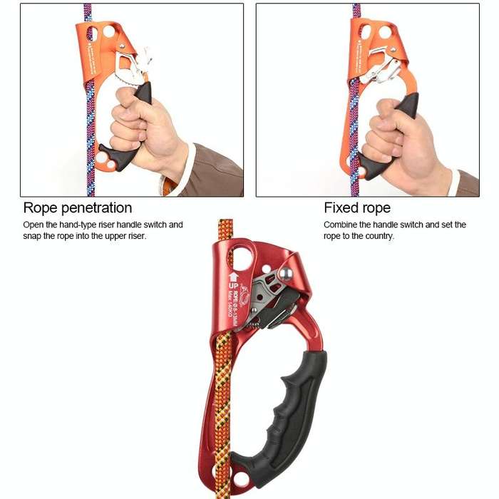 XINDA TP-8606 Outdoor Rock Climbing Aerial Work Anti-fall Handheld Rope Gripper for 8-12mm Diamet...