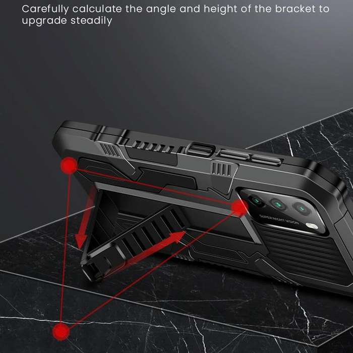 For Xiaomi Poco M3 Vanguard Warrior All Inclusive Double-color Shockproof TPU + PC Protective Cas...