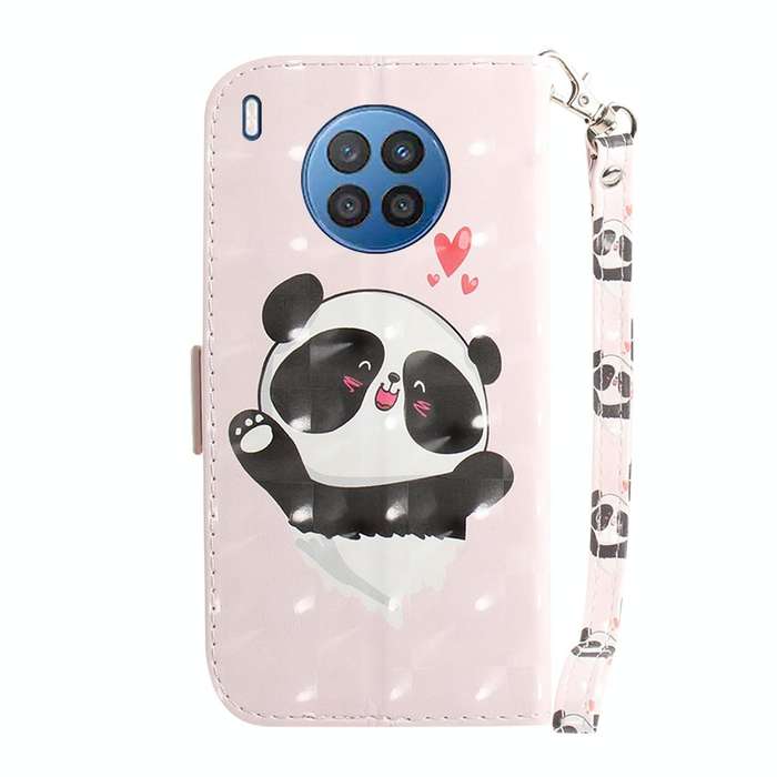 For Huawei nova 8i / Honor 50 3D Colored Horizontal Flip Leather Phone Case(Heart Panda)