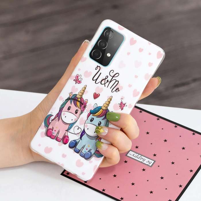 For Samsung Galaxy A52 5G / 4G Luminous TPU Mobile Phone Protective Case(Couple Unicorn)
