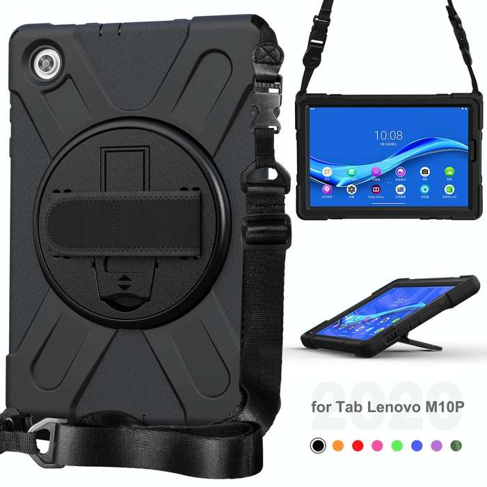 For Lenovo Tab M10 Plus TB-X606F Shockproof Colorful Silicone + PC Protective Case with Holder & ...