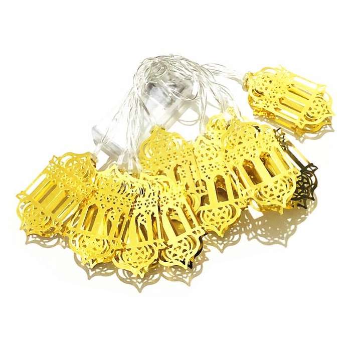 3m 20 LEDs Eid Al-Fitr Festival Iron Art String Lights Ramadan LED Decoration Pendant(White Light)