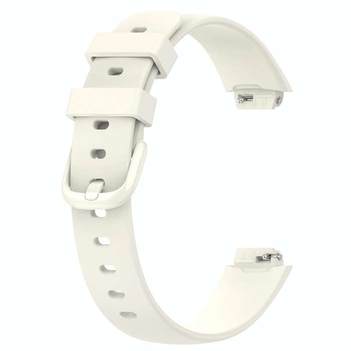 For Fitbit Inspire 3 Solid Color Silicone Watch Band, Size:L(Apricot Color)