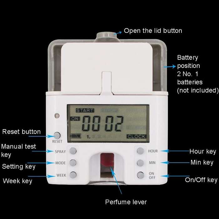 Anti-Corrosion Stainless Steel Panel LCD Digital Display Intelligent Automatic Fragrance Sprayer(...