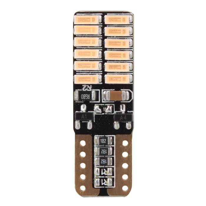 2 PCS T10 4.8W 720LM Pink Light 24 SMD 4014 LED Error-Free Canbus Car Clearance Lights Lamp, DC 12V