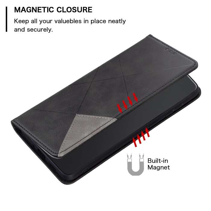 For Nothing Phone 1 Prismatic Invisible Magnetic Leather Phone Case(Black)