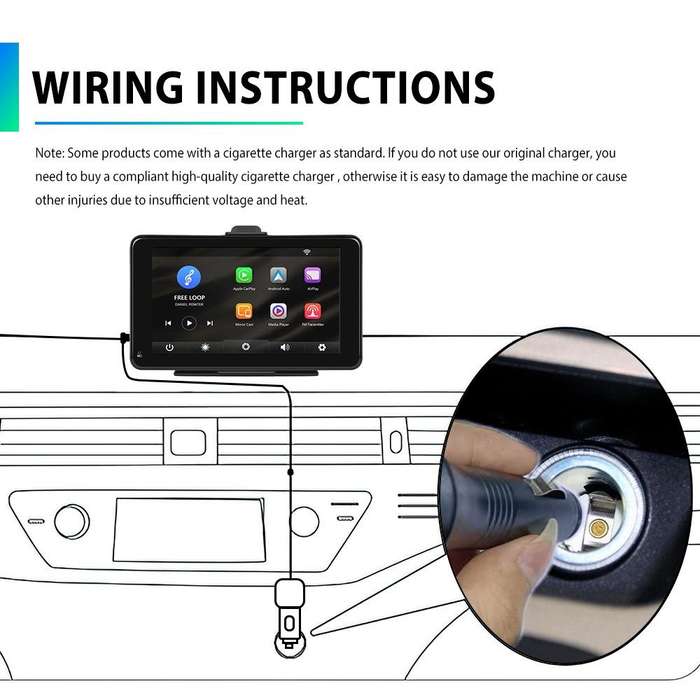 A3135 7 Inches HD Wired Smart Screen With Wireless CarPlay + Android Auto + Android Without Camera