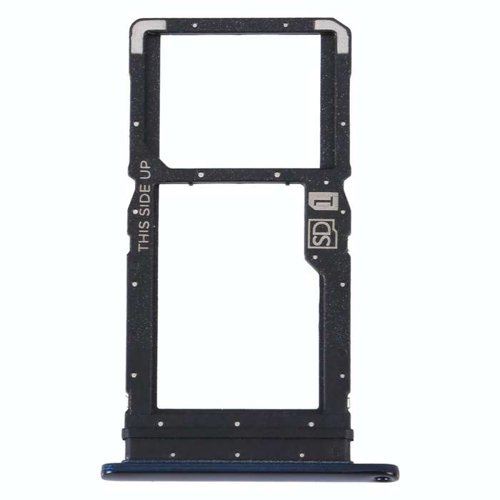 For Motorola Moto One Fusion Plus Original SIM Card Tray + Micro SD Card Tray (Blue)