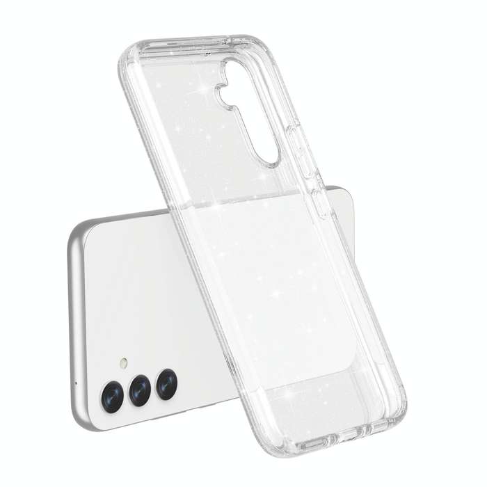 For Samsung Galaxy A34 5G Shockproof Terminator Glitter Powder Phone Case(White)