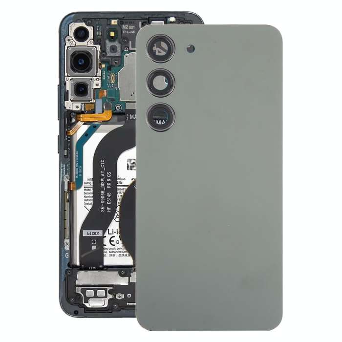 For Samsung Galaxy S23 SM-S911B OEM Glass Battery Back Cover with Camera Lens Cover(Green)