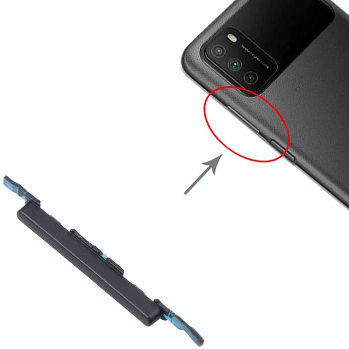 Volume Control Button for Xiaomi Poco M3 M2010J19CG M2010J19CI (Black)