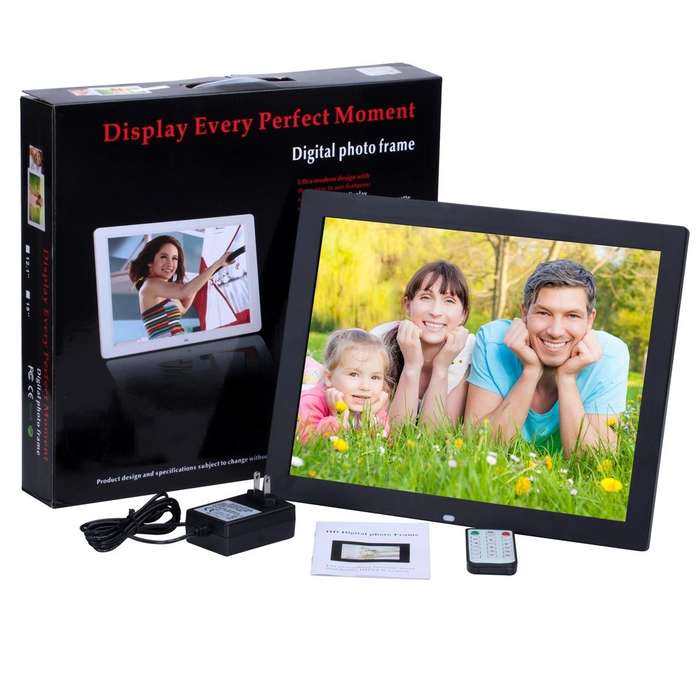14 inch HD LED Screen Digital Photo Frame with Holder & Remote Control, Allwinner, Alarm Clock / ...