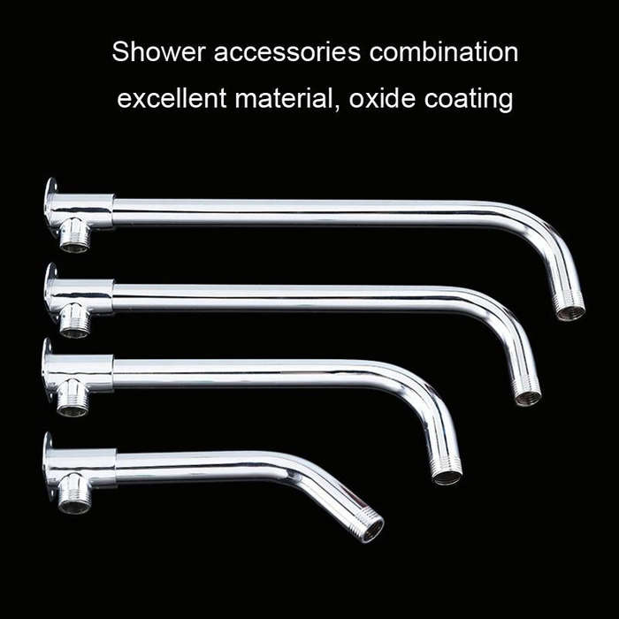 With Base Top Spray Rod Shower Tube Stainless Steel Shower Outlet Pipe Elbow, Size: 39cm