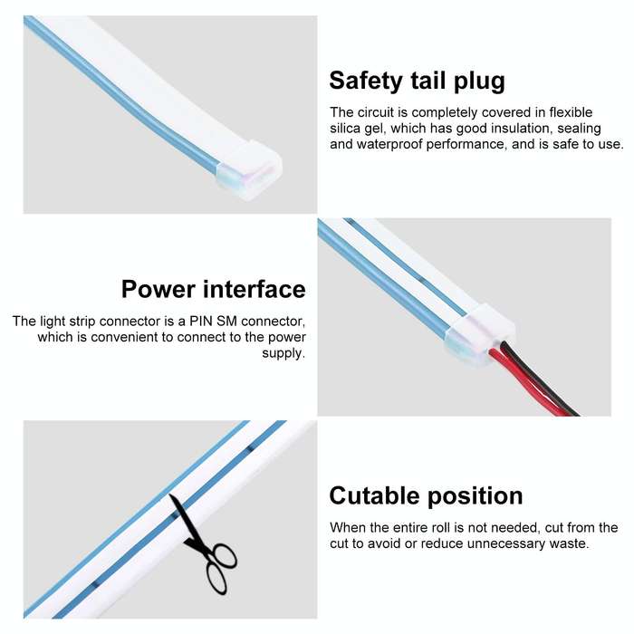 CJ-1206 12V 6A 5m IP65 Waterproof Silicone Neon LED Strip Light(Sky Blue)