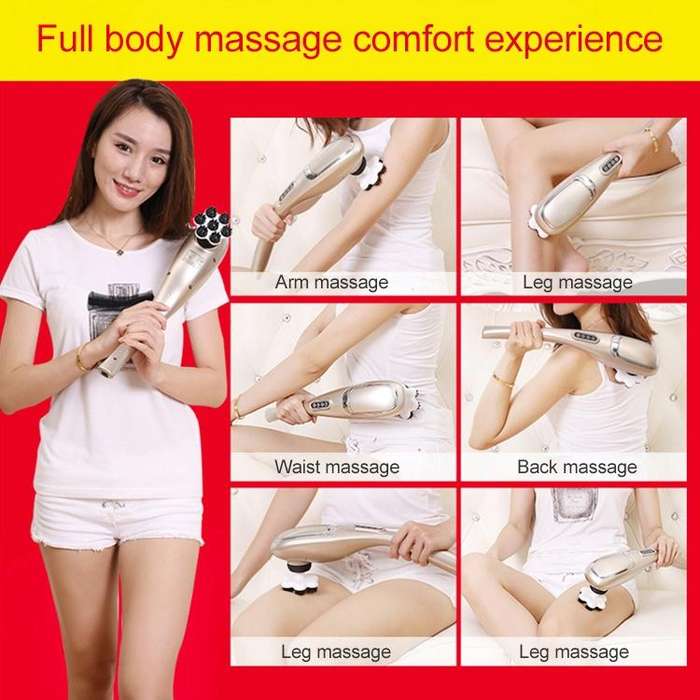 Rechargeable Dolphin Massager Electric Cervical Massage Stick A10 Straight Plug, Plug Type:EU Plug
